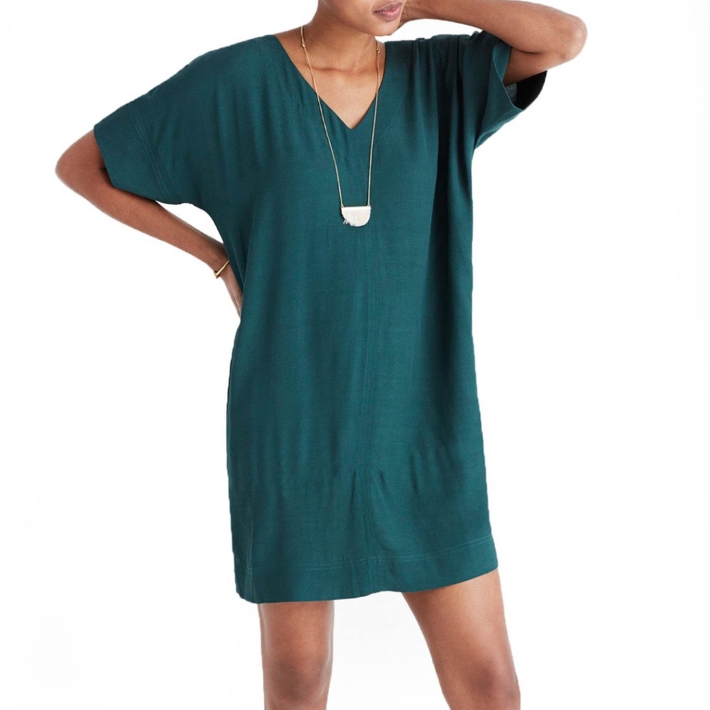 Madewell Novel Shift Dress EUC  Teal  Sz S
